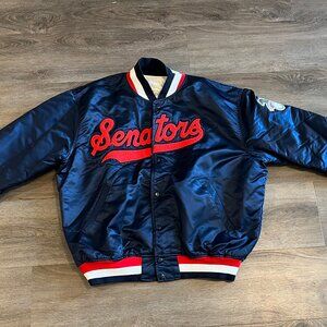Vintage Starter Washington Senators Cooperstown Collection Satin Bomber Jacket L